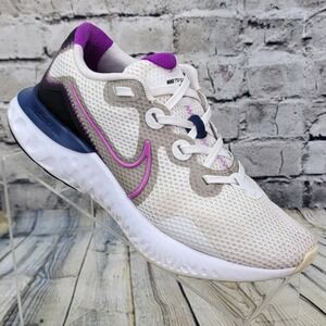 Nike Renew Run Shoes Women's 7 White Purple CK6360-002 Athletic Trainers Running